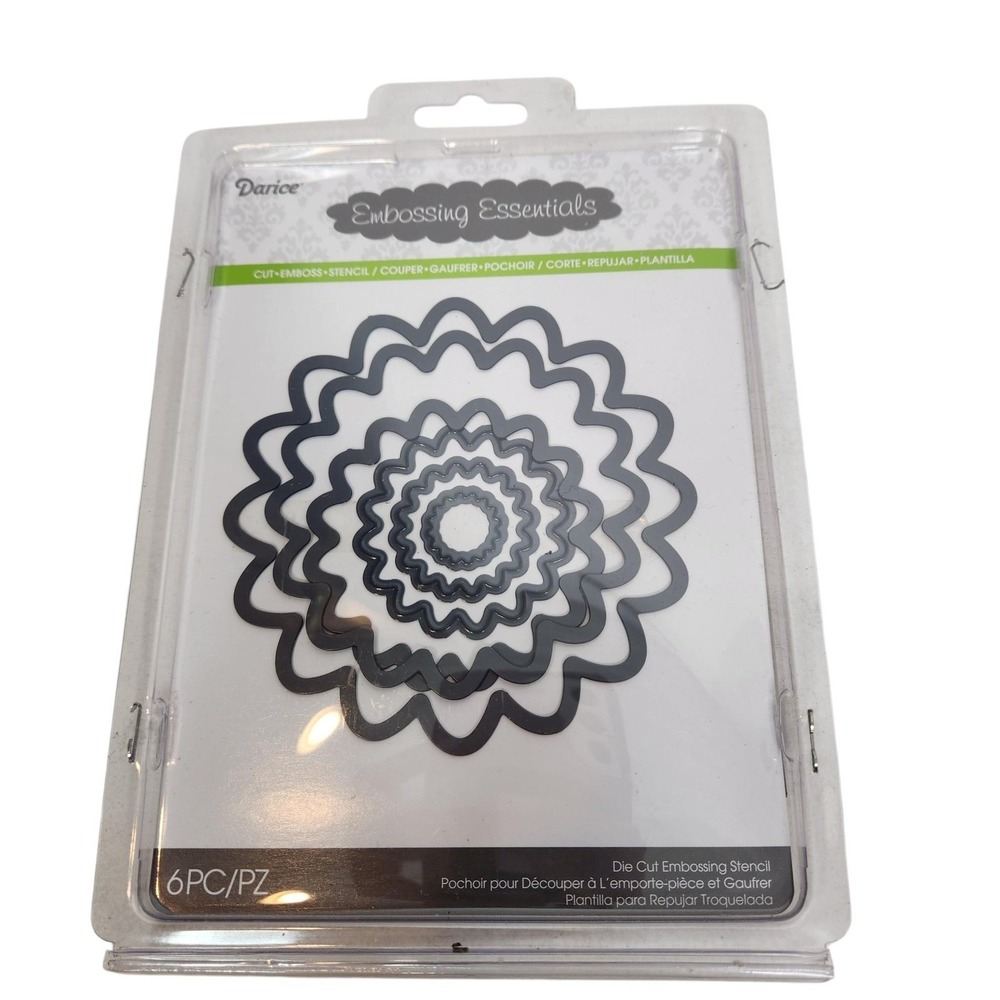 Darice Embossing Essentials Nesting Wavy Circles 6pc Die Set Cuttlebug